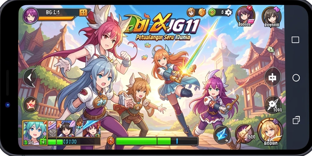 Tampilan gameplay menarik di BIG11 dengan karakter anime yang dinamis.