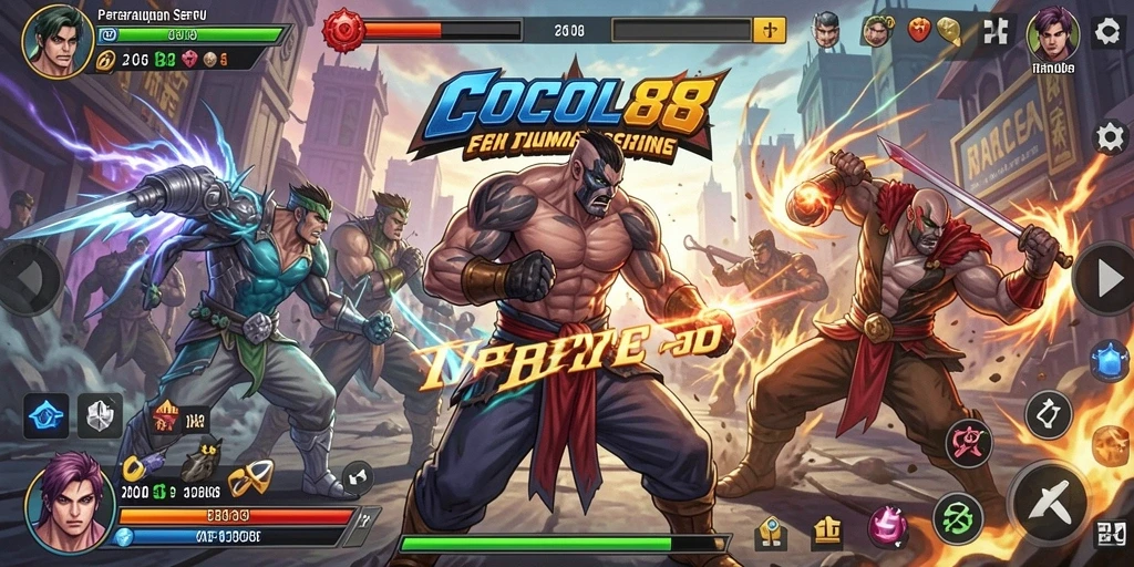 Tampilan pertarungan seru dalam game COCOL88.