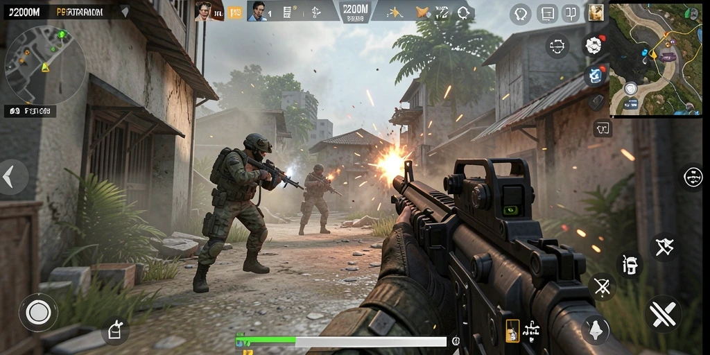 Tampilan gameplay D200M yang intens dan penuh aksi.