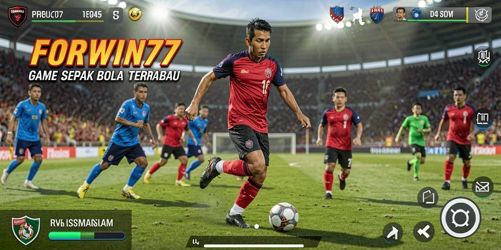Tampilan gameplay menarik dalam game sepak bola FORWIN77.