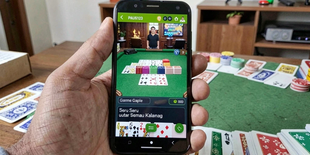 Screenshot gameplay PAUS123 menampilkan suasana seru Gaple.