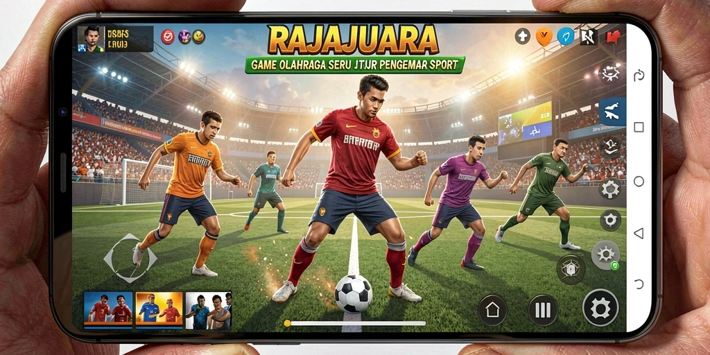 Tangkapan layar RAJAJUARA menampilkan aksi olahraga yang seru.